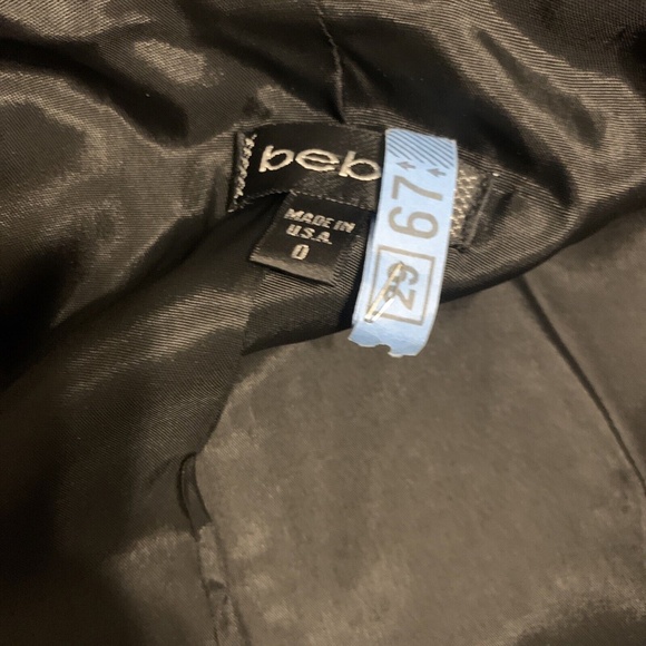 Vintage Bebe Fashions Black Stretch Pink & Gray Pin Stripe Blazer Women's 0 - Picture 6 of 8